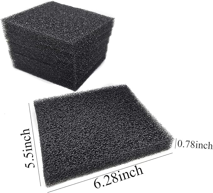 Aquarium Bio Fitler Media Sponge, 6.28 x 5.5 x 0.78 inch 12 Pcs Foam Filter Pad Inserts for ML350