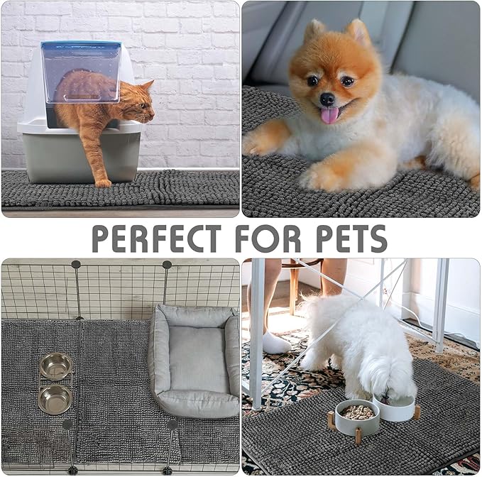 Amylove 4 Pcs Guinea Pig Cage Liner Guinea Pig Bedding Washable Fleece Pee Pads Reusable Small Animals Training Mat Small Animal Sleeping Bed for Bunny Hamster(Dark Gray,14 x 28 Inch)