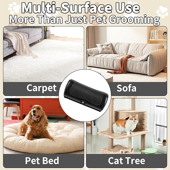 Deshedding Dog Brush - Pet Grooming Tool for Dogs & Cats, Removes Loose Hair on Short & Long Coats, Easy to Clean