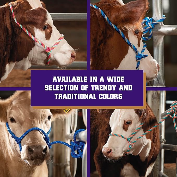 Weaver Leather Livestock Cattle Poly Rope Halter Black