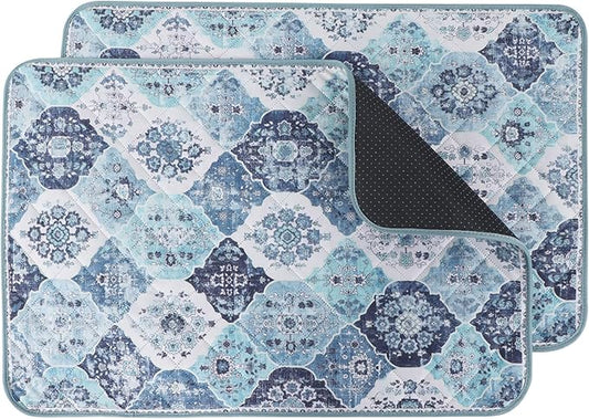 IEUUMLER Washable Pee Pads for Dogs, 2 Pack Reusable Non-Slip Grip, Super Absorbent Waterproof Puppy Pads for Potty Training, Playpen, Crate, Whelping Box EU011 (Blue, 30" x 20")