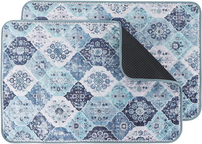 IEUUMLER Washable Pee Pads for Dogs, 2 Pack Reusable Non-Slip Grip, Super Absorbent Waterproof Puppy Pads for Potty Training, Playpen, Crate, Whelping Box EU011 (Blue, 36" x 24")