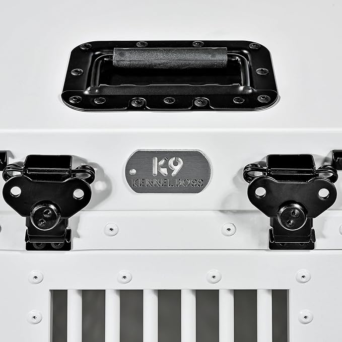 Heavy Duty Fully Collapsible Powder-Coated Aluminum Dog Crate - Small (White)