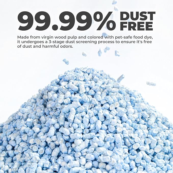 mini&moe Rabbit Bedding Guinea Pig Bedding Paper Pellet Bedding: Odor Control & Moisture Absorbent Natural Paper Pellet Bedding - for Small Animal Guinea Pigs, Rabbits,Hamsters Bedding 3.96lb