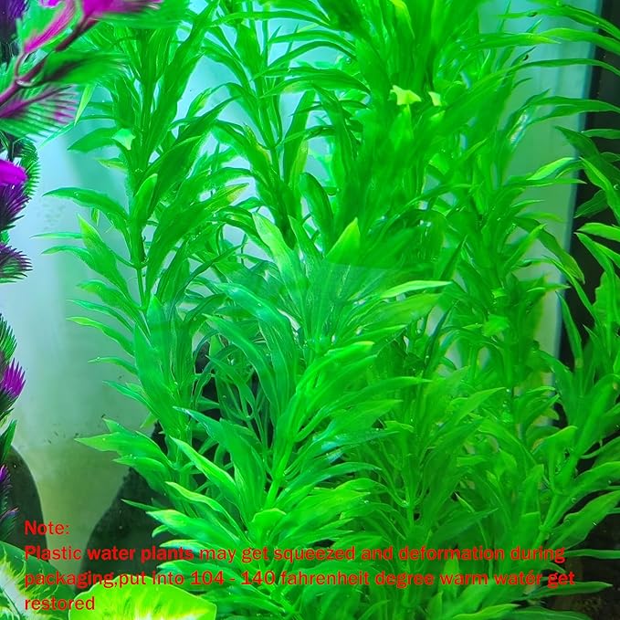 20.47 Inch Tall Aquarium Plants – Large Lifelike Artificial Fish Tank Decorations, 2 Pcs Fish Tank Plants Plastic，Durable & Safe for Freshwater/Saltwater Aquariums (Green (Style D))