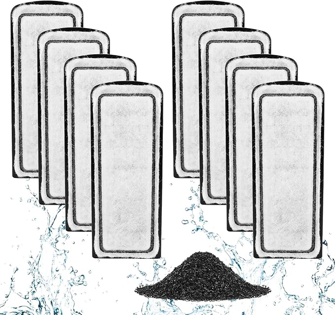 AQQA 8 Packs Aquarium Filter Cartridges with Activated Carbon - Remplacement Fish Tank Filters Cotton