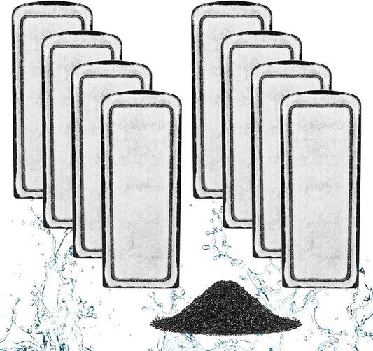 AQQA 8 Packs Aquarium Filter Cartridges with Activated Carbon - Remplacement Fish Tank Filters Cotton