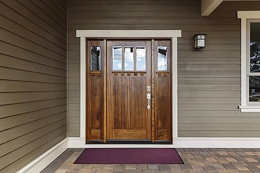 M+A Matting WaterHog Diamond | Commercial-Grade Entrance Mat with Rubber Border – Indoor/Outdoor, Quick Drying, Stain Resistant Door Mat (Bordeuax, 4' x 8')