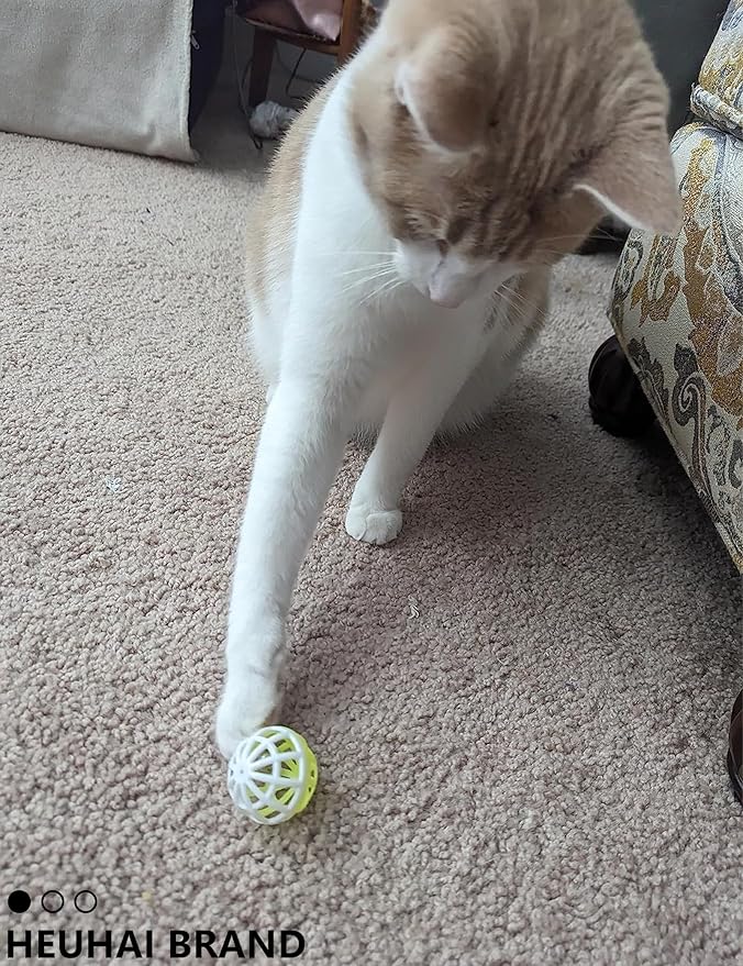 10-Pack Cat Toy Balls with Bell for All Cats, Playtime Paradise (1.5'' - 2.3'', Cat Toys Mega Set)