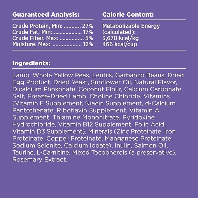 BIXBI Rawbble Dry Dog Food, Lamb, 4 lbs - USA Made with Fresh Meat - No Meat Meal & No Corn, Soy or Wheat - Freeze Dried Raw Coated Dog Food - Minimally Processed for Superior Digestibility