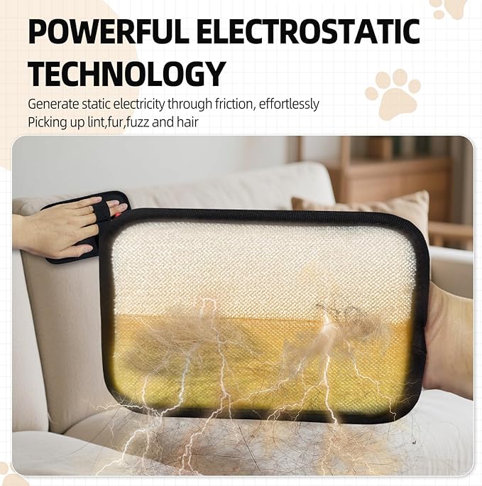 Pet Hair Remover, Reusable Electrostatic Pet Hair Remover Gloves – Double-Sided Grooming & Deshedding Gloves for Cats & Dogs, Pet Fur Removal for Furniture, Carpet, Couch & Clothing -1 PCS
