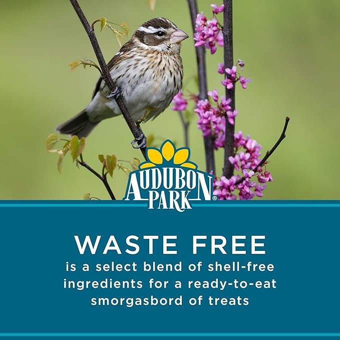Audubon Park Waste Free Wild Bird Seed, No Mess Bird Food for Outside Feeders, 15-lb. Bag