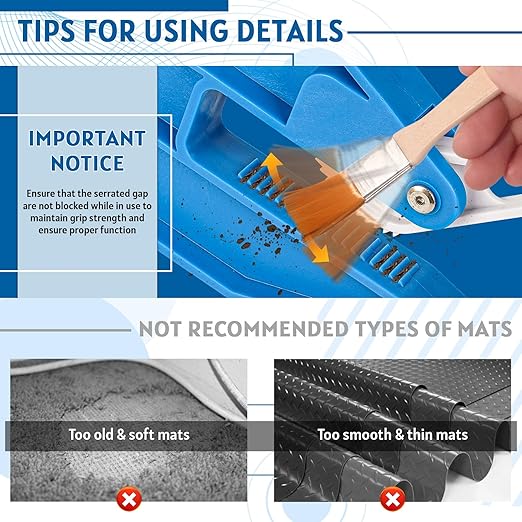 Mat Movers Tool, 2 Pcs Mat Grippers for Horse Stall Mat for Livestock, Thick Rubber Mat for Floor, Gym Floor Mat, Trailer Mat, Heavy Duty Stall Mat Handlers, Effortless Mat Puller for Tack Room, Barn