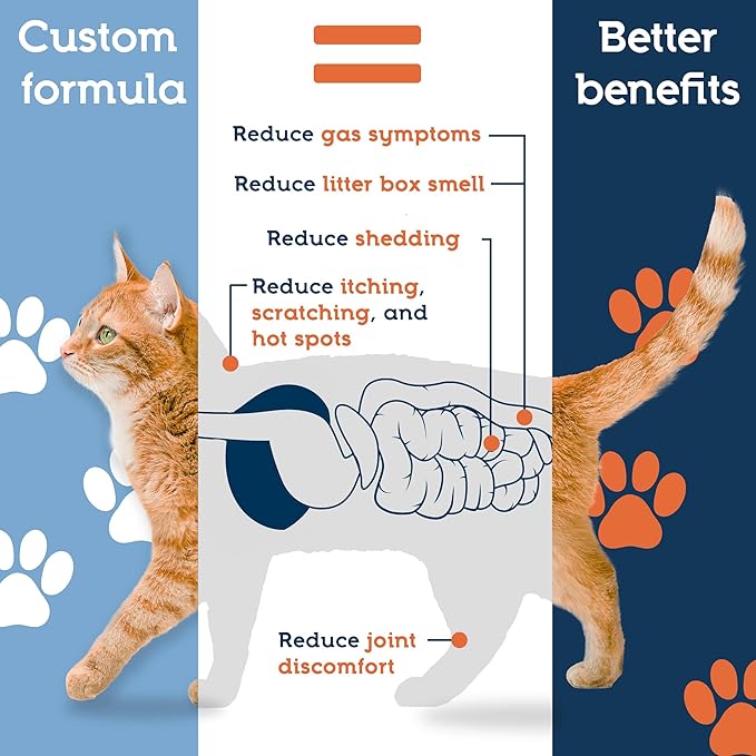 Pet Ultimates Probiotics for Cats – 3 Pack of 20-Species Cat Probiotic Powder to Treat Diarrhea, Vomiting, Digestive Support & Antibiotics Recovery – Cat's Health Supplies (44 gr)