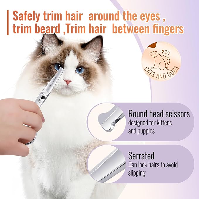 Dog Grooming Scissors: 4.75" Pet Straight Shears Made Of Advanced Stainless Steel Alloy for Trimming Dogs Cats and Other Pets Face and Paws