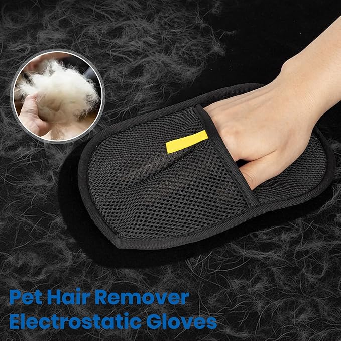 2Pcs Pet Hair Removal Glove, Electrostatic Gloves Pet Hair, Reusable Cat Hair Remover Glove, Upgraded Hair Removal Tool