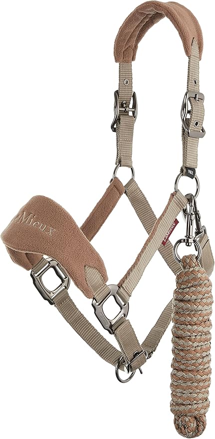 LeMieux Vogue Fleece Headcollar - Halter & Leadrope - Extra Padding, Adjustable at Curb and Poll Strap