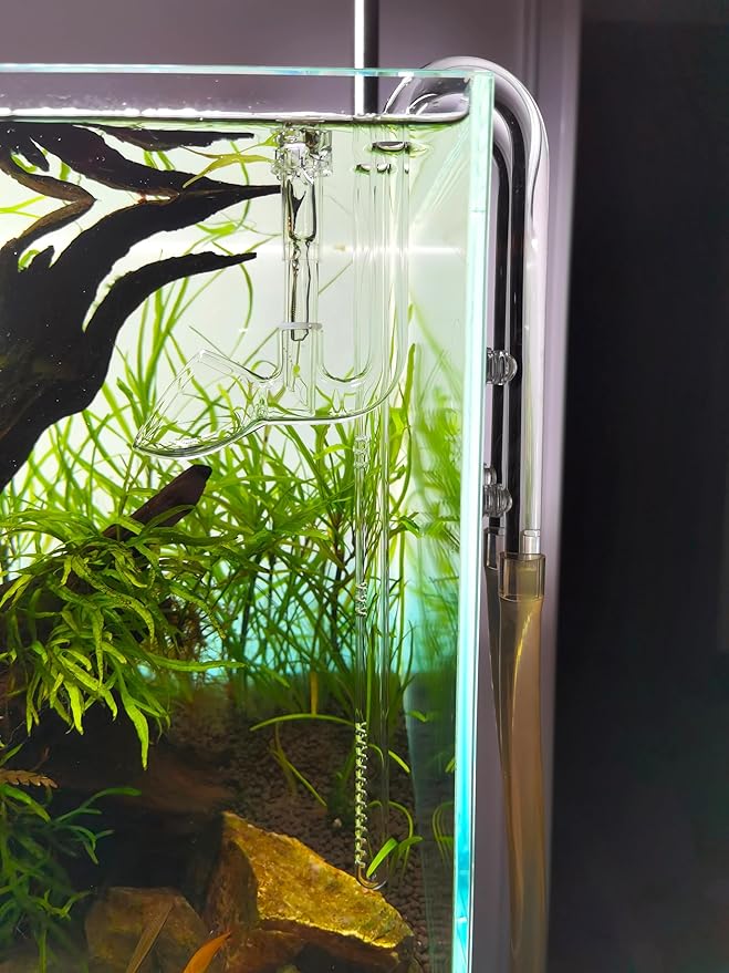 Glass Lily Pipe Set Outflow with Surface Skimmer & Multi-Level Water Intake (20mm for 19/25mm (3/4'' i.d.) tubing)