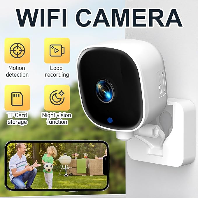 Indoor Cameras for Home Security with Color Night Vision & Siren, 2-Way Audio for Pet/Dog/Baby/Nanny, 2.4GHz WiFi Camera, Cloud & SD Card Storage