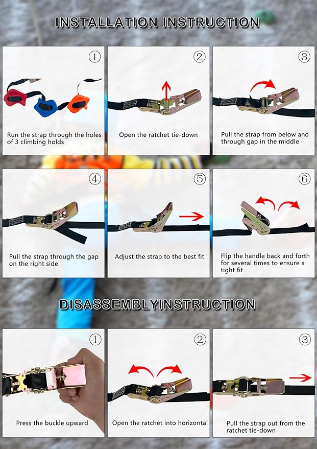 KINSPORY 16PC Tree Climbing Holds and 6pc Tree Ratchet Straps Climber Kit, Oversized Pig Nose Climb Rock Holds Kit for Outdoor Ninja Warrior Obstacle Course Training