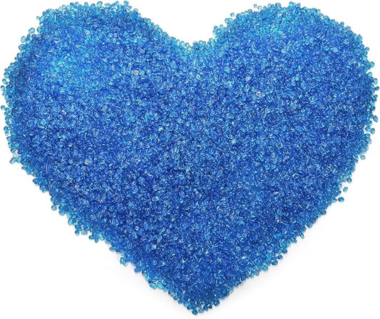 Lawei 5LB Fish Tank Gravel, Polished Small Aquarium Substrate Gravel Sand, Blue Sea Glass Beads for Vases, Irregular Decorative Pebbles Stones for Aquarium, Garden, Vase Fillers, Succulent Plants