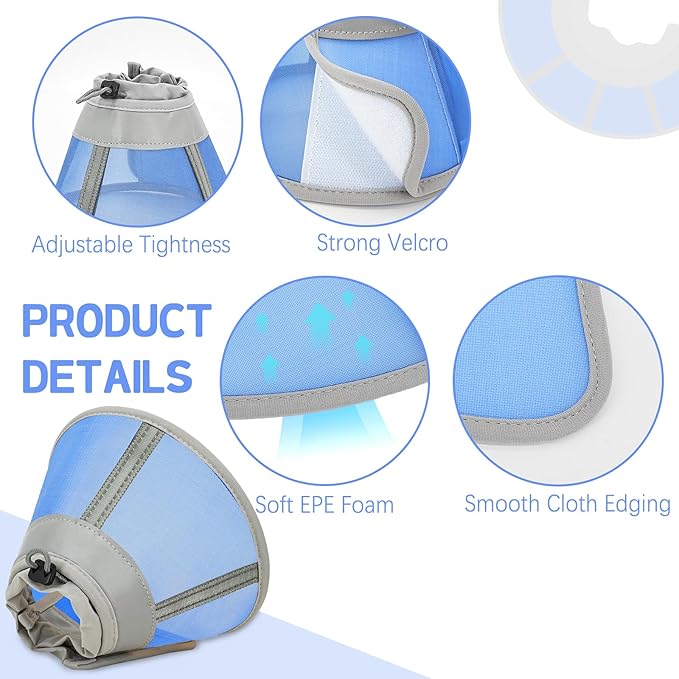 Cat Cone Collar Soft, Cat Recovery Collar for Large Medium Small Cats Kittens, Kitten Cone Alternative After Surgery