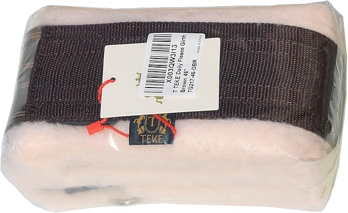 T TEKE Daily English Girths for Horses: Padded with Fleece, Double-Sided Heavy-Duty Elastic and Stainless Steel Buckles (Sizes 38”-56")"