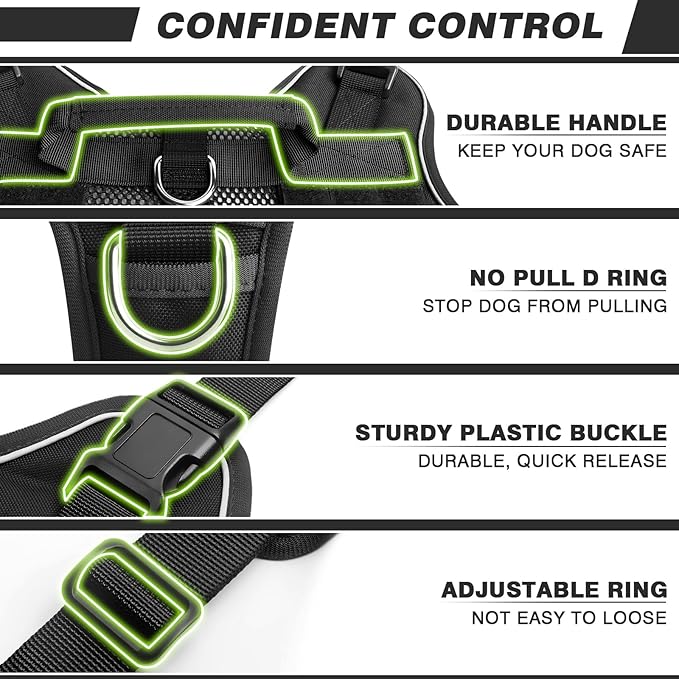 WINSEE Service Dog in Training Mesh Harness with 10 Pet Patches, Soft Air Mesh Breathable Tactical Dog Molle Vest, Reflective Military Pet Vest for Walking Hiking for Small Dogs