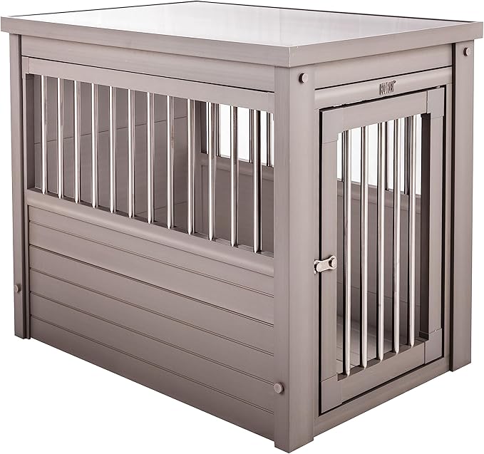 New Age Pet ecoFLEX Pet Crate/End Table, Small, Grey, Model:EHHC405S