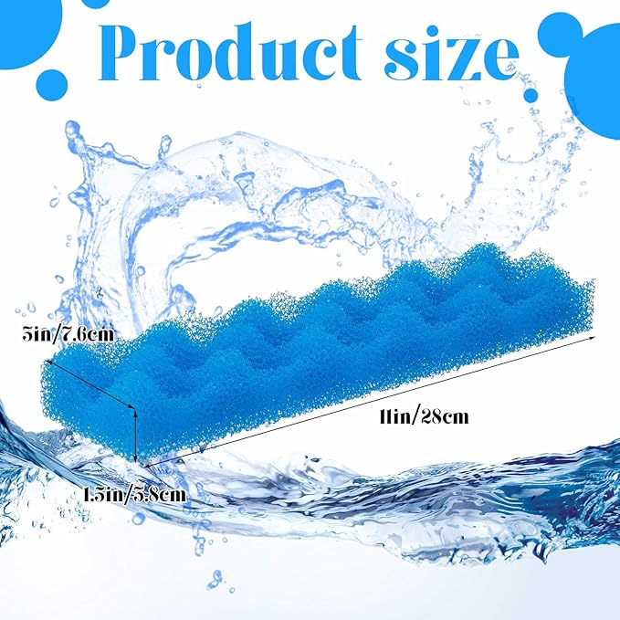 Maxcheck 10 Pack Compatible with 406/407 Blue Bio Sponge Value, Replacement Filter Media Sponge Pads for Aquarium