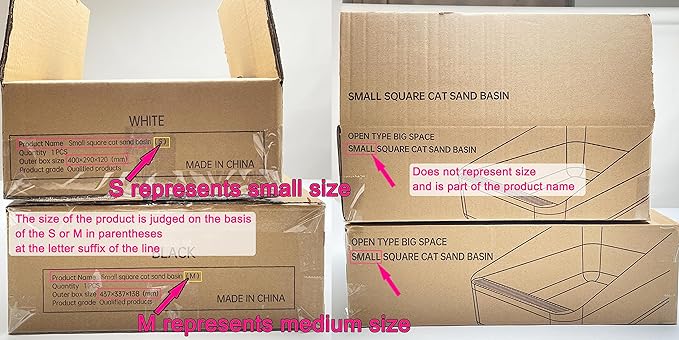 Sfozstra Open Top Litter Box: Black Medium Size with High Sides & Anti Leak Design, Easy Clean Litter Pan for Home Cats