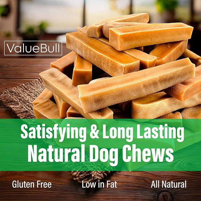 ValueBull Himalayan Yak Cheese Dog Chews, Large, 10 ct - Long Lasting for Aggressive Chewers, All Natural, Healthy & Safe, Low Odor Nepal Yak Milk Chews