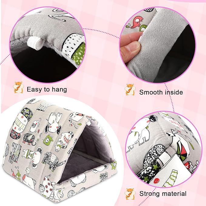 UPINS Guinea Pig Hideout,Guinea Pig Bed Washable Small Animal House Cage Accessories for Mouse Chinchillas Hamsters Hedgehogs Ferrets Bearded Dragons and Rats