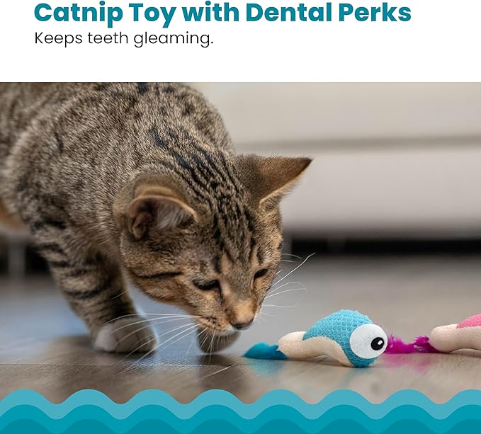 Catstages Catstages Dental Shrimpies Cat Toys, 2-pack – Interactive Catnip Dental Chew Toy to Help Clean Teeth, Fun for Play and Chewing, Multicolored