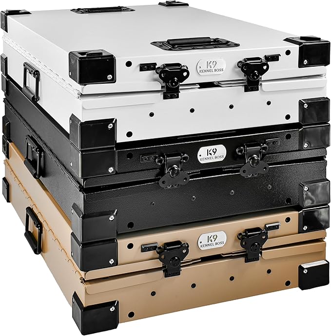 Heavy Duty Fully Collapsible Powder-Coated Aluminum Dog Crate - Small (White)