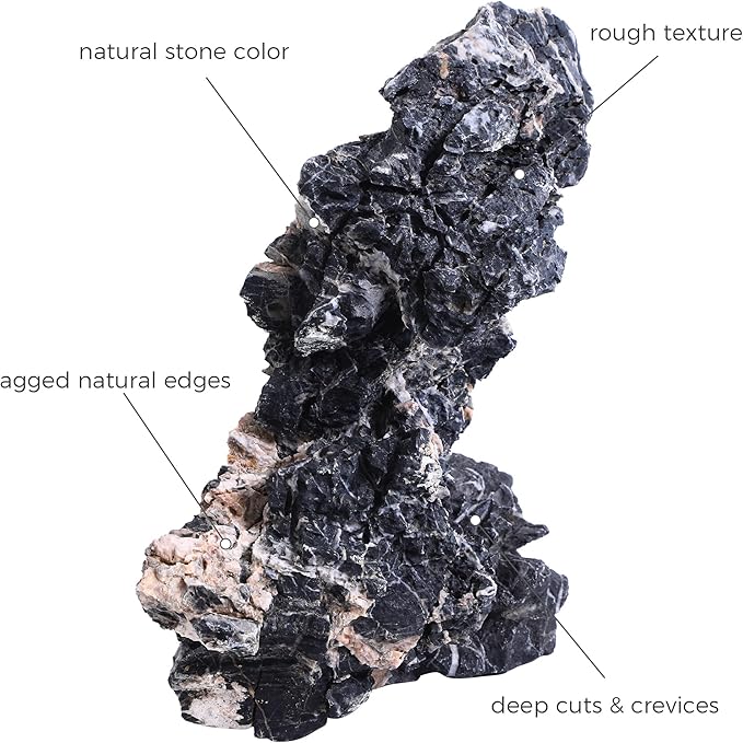 10-12 Inches Natural Seiryu Stone 3 PCS Extra Large Aquarium Rocks for Aquascaping, Aquarium Landscaping, Terrariums, Fish Tank Decoration, Vivariums, Paludarium, Amphibian Enclosures