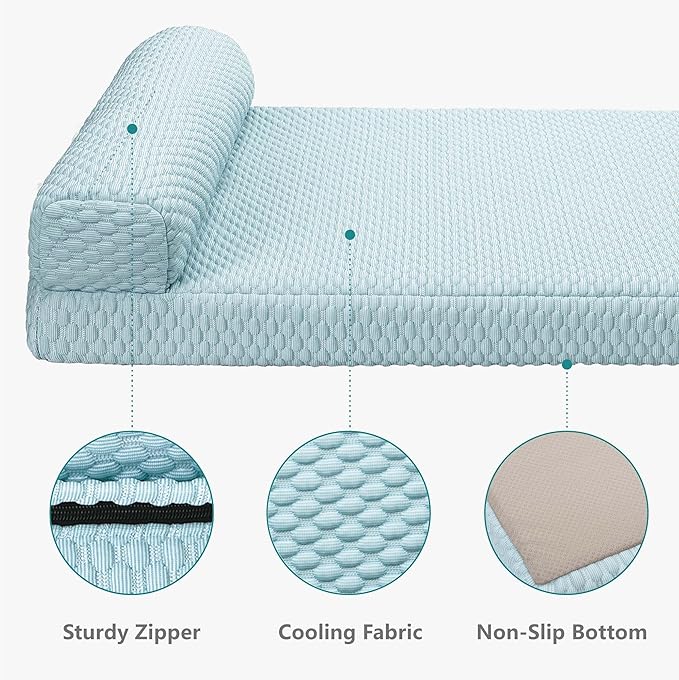 Tinaco Dog Cooling Bed for Large Dogs, Orthopedic Dog Bed with Removable Cover, Washable Dog Couch Bed for Small Medium Large Cats Dogs(WhiteBlue, X-Large)