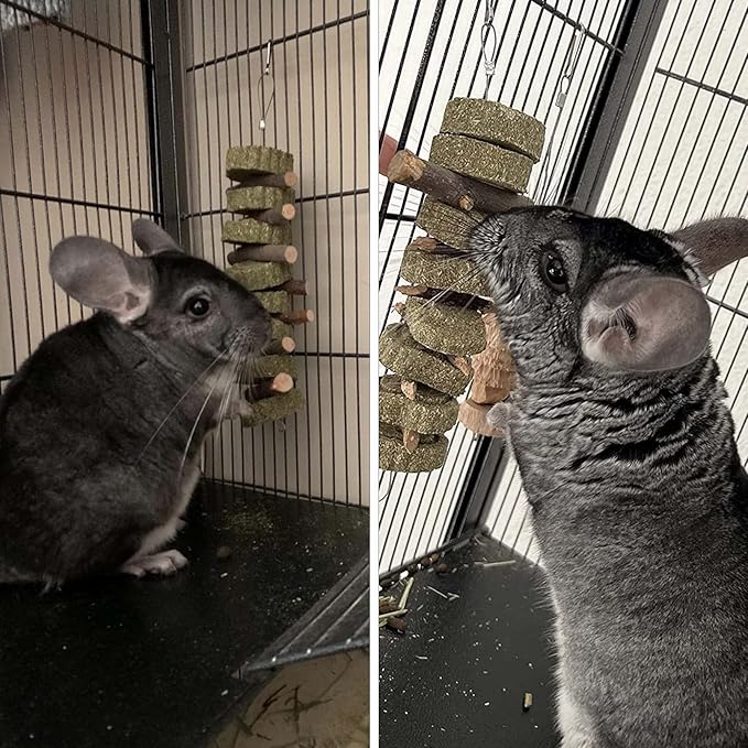 PINVNBY Bunny Chew Toys for Teeth Natural Organic Fruitwood Rabbits Cage Molar Sticks for Chinchillas, Guinea Pigs, Hamsters, Parrots and Other Small Pet Chewing Improve Dental Health