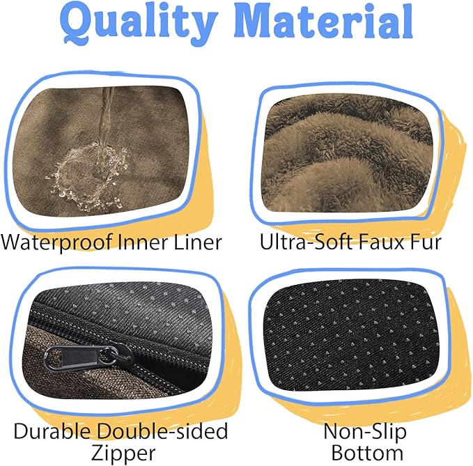 Washable Orthopedic Large Dog Bed - XL Large Dog Bed with Removable Bolsters Cover Foam Support Big Dogs Beds Non-Slip Bottom & Waterproof