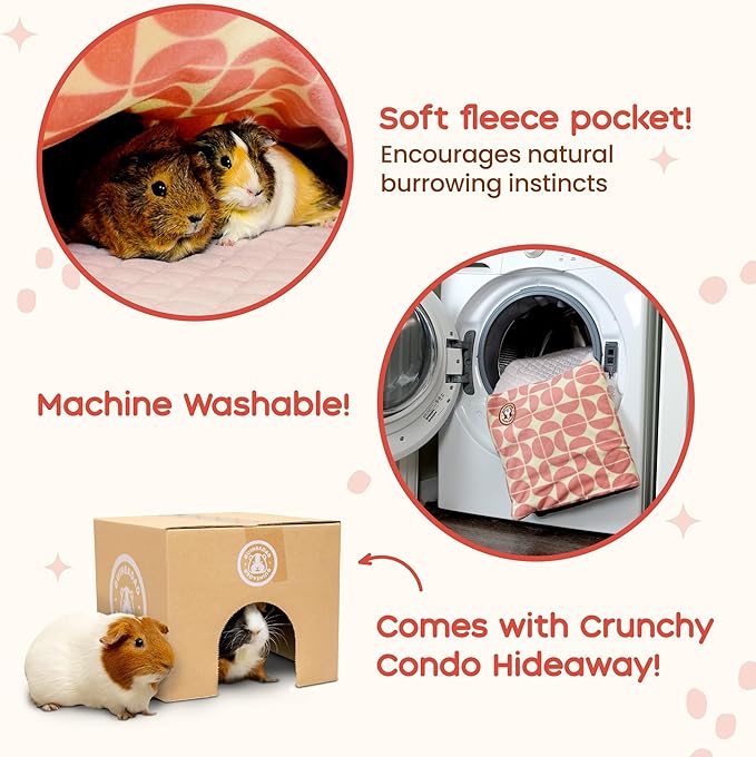 GuineaDad Premium Liner – Fleece Guinea Pig Cage Liner – Ultra-Plush Reusable Fleece Bedding with Waterproof Bottom – (Rainy Day)