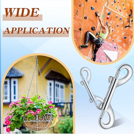 Hotop 20 Pcs 2.75 Inch Double Ended Bolt Snaps Hooks Zinc Alloy Trigger Chain Metal Clips Key Holder for Linking Key Chain Dog Leash Collar Pet Sling Feed Buckets(Silver)