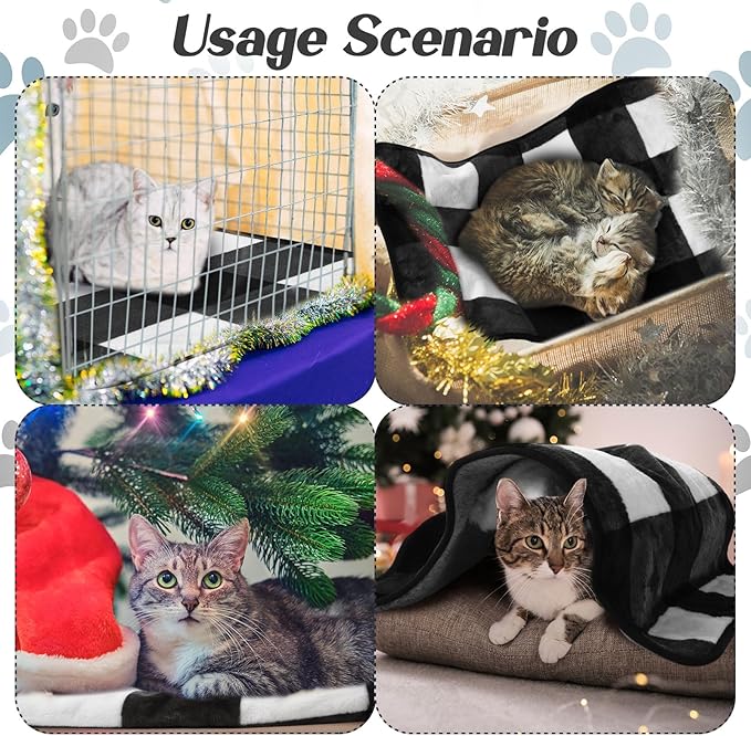 Reginary 4 Pcs Waterproof Guinea Pig Blankets Washable Small Animal Fleece Bedding Absorbent Guinea Pig Cage Liners Reusable Pet Pee Pad Sleep Mat for Hamster Ferret(Gray Plaid,24 x 16 Inch)