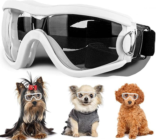 Small Dog Sunglasses with Adjustable Strap UV Protection, Winproof Puppy Sunglasses, Suitable for Dogs Eyes Protection，Soft Dog Goggles