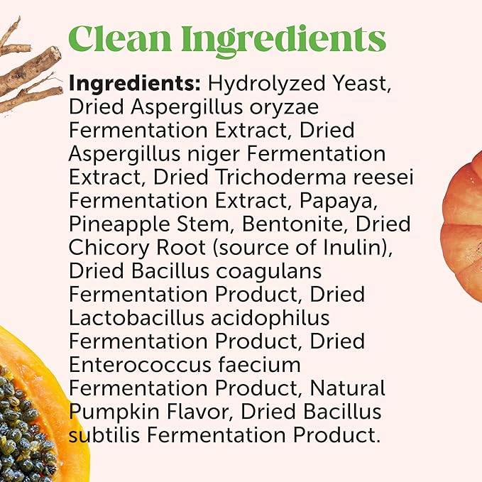 All-Natural Probiotic & Pumpkin Powder Dog Supplement - Prebiotics, Probiotics, Enzymes & Antioxidants for Healthy Gut Flora, Digestion & Immunity (90 Scoops)