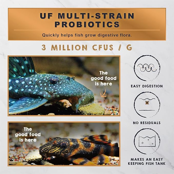 Ultra Fresh Algae Wafers Pleco Food, Spirulina & Algae, Sword Prawns, Balanced Diet, Color Enhancing, All Natural Ingredients, for Algae Eaters, Bottom Feeders, Vegetables Shrimp Pie, 2.12oz