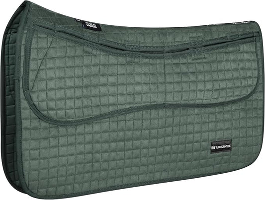 Tackmore Western Saddle Pad Adjustable with Side Pockets and Foam Inserts Shock-Absorbing Riding Pad
