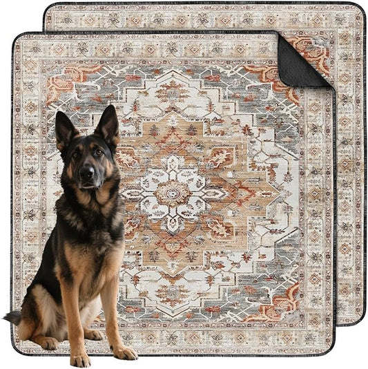 Washable Pee Pads for Dogs 2 Pack, Absorbent Reusable Puppy Pads Waterproof, Leakproof & Non-Slip Whelping Pad, Potty Training Pads for Dogs Playpen Mat 48x48