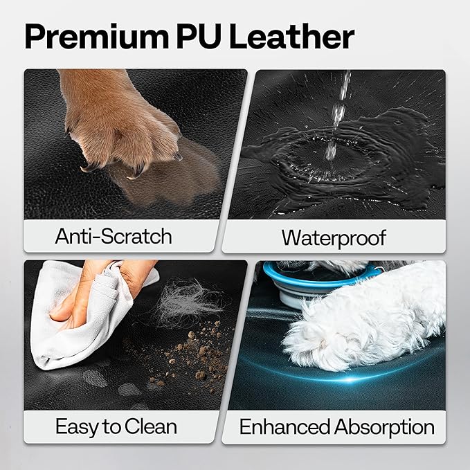 Back Seat Pet Cover for Dogs 59", Upgraded PU Leather Back Seat Extender with Hard Bottom Holds 400LBS, Waterproof Anti-Scratch, Dog Backseat Cover for Cars, SUV & Small Truck