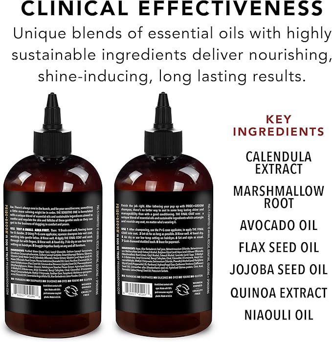 Pride and Groom The Sensitive One Box Set – Dog Shampoo & Conditioner with All Natural Blend of Essential Oils & Ingredients to Soothe, Nourish & Untangle for Long Lasting Shine & Manageability – 32oz