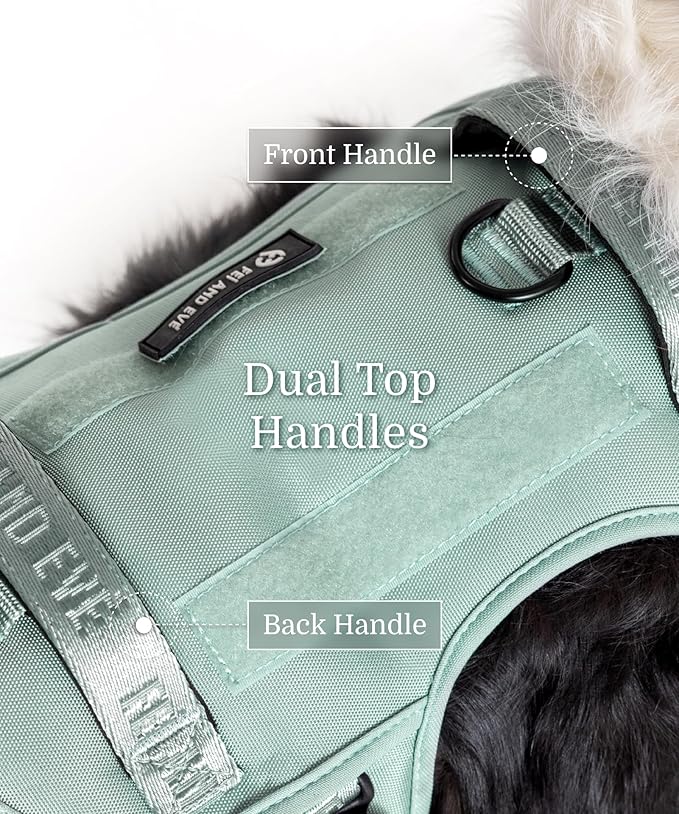 2025 New Edition, Fei & Eve MagEase Dog Harness - 3-Second Magnetic Buckles | 3-Point No-Pull Control | Heavy-Duty 900D Nylon | Dual Safety Handles | Breathable Mesh | Adjustable Fit | Large, Green